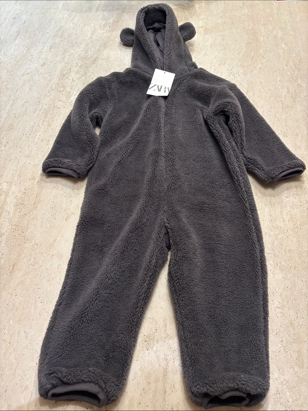 Zara Kids Charcoal Teddybear Onesie